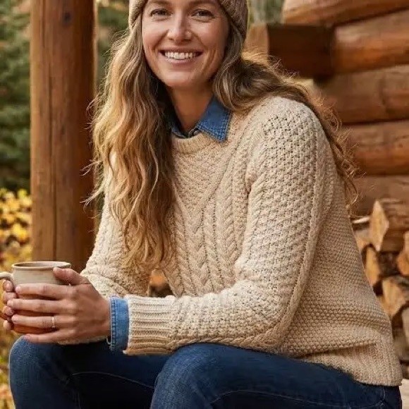 L.L. Bean Sweaters - L.L. Bean Signature Fisherman Cable Knit Sweater size S